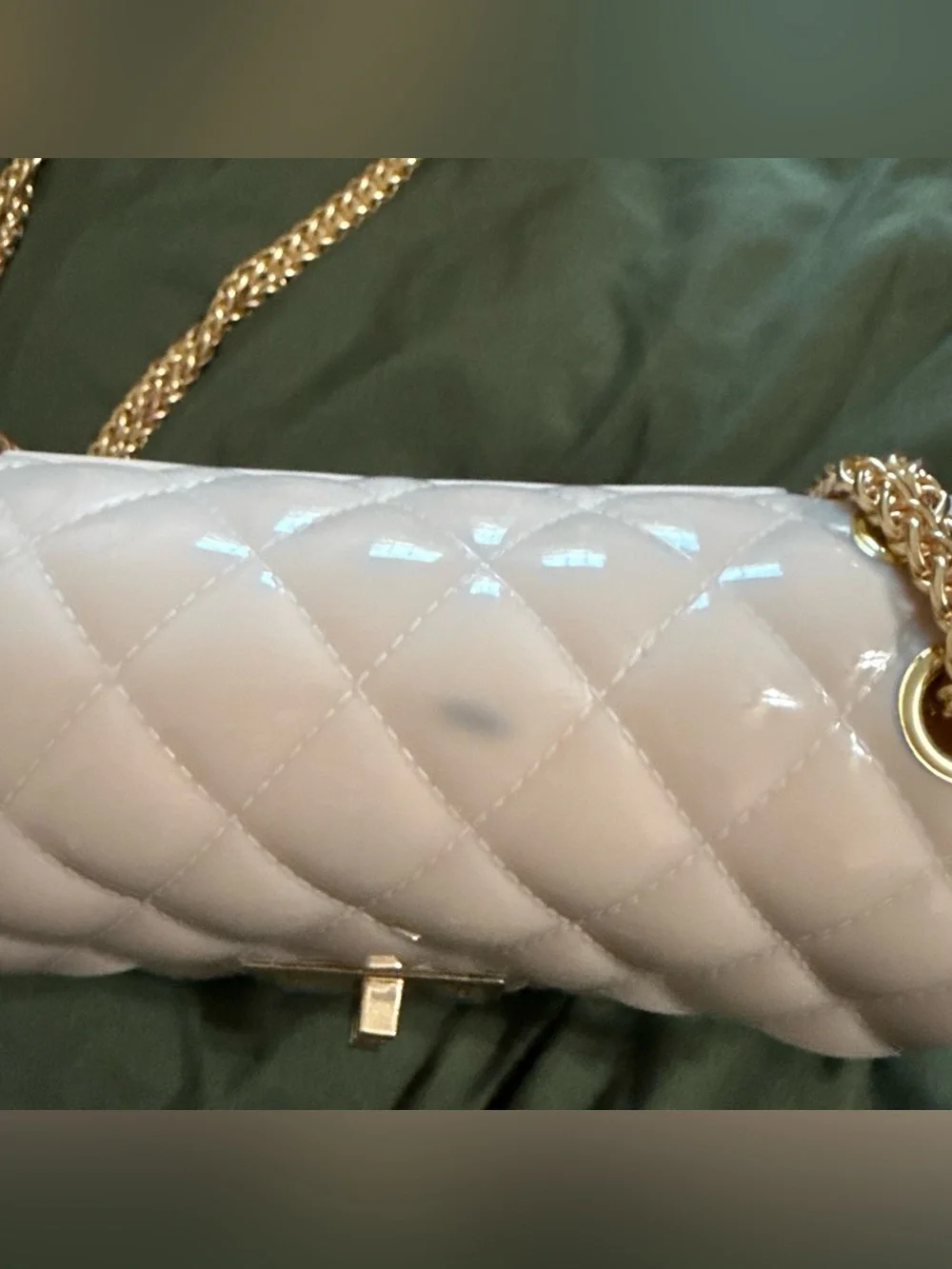 2 Quilted Chain Shoulder Bag - Yellow and beige